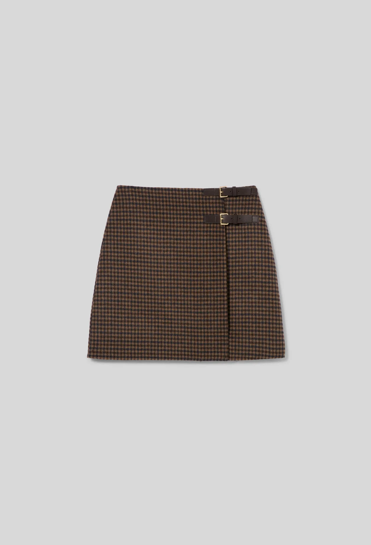 CHECKED WRAP SKIRT - 1