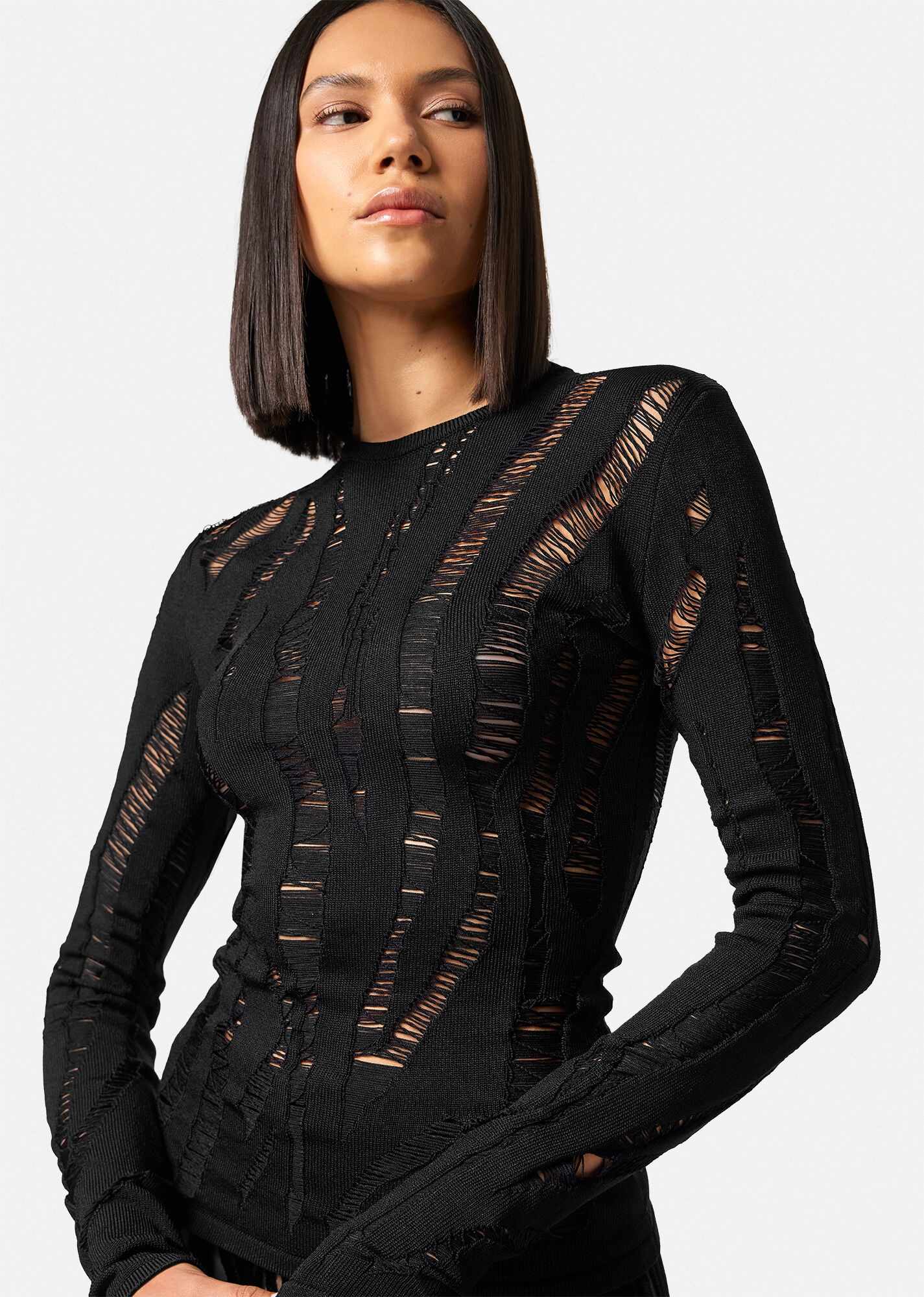 Slashed Knit Sweater - 5