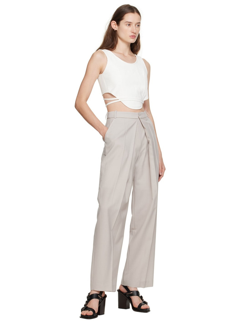 LOW CLASSIC Beige Deep Tuck Trousers outlook