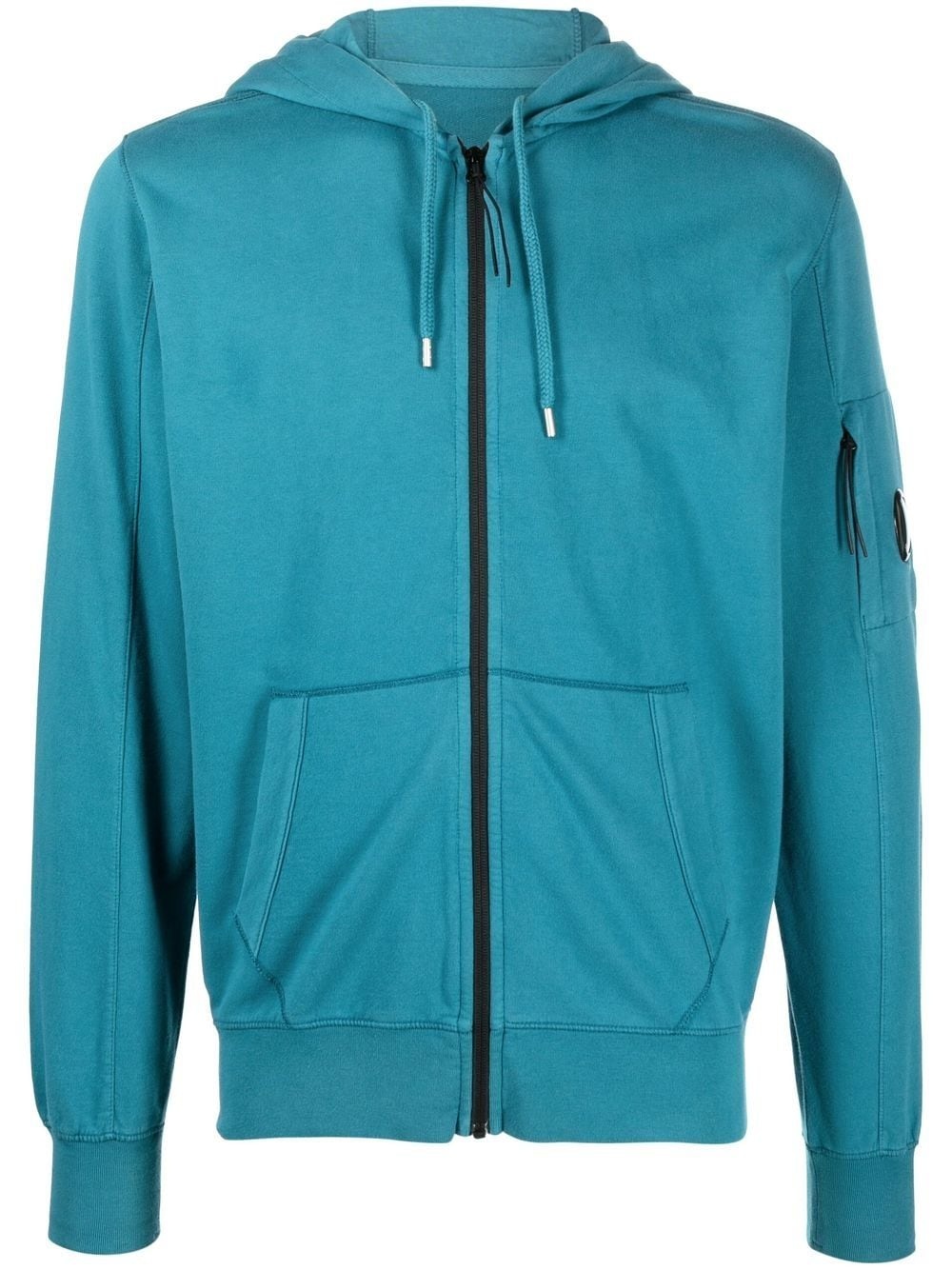 zipped drawstring hoodie - 1