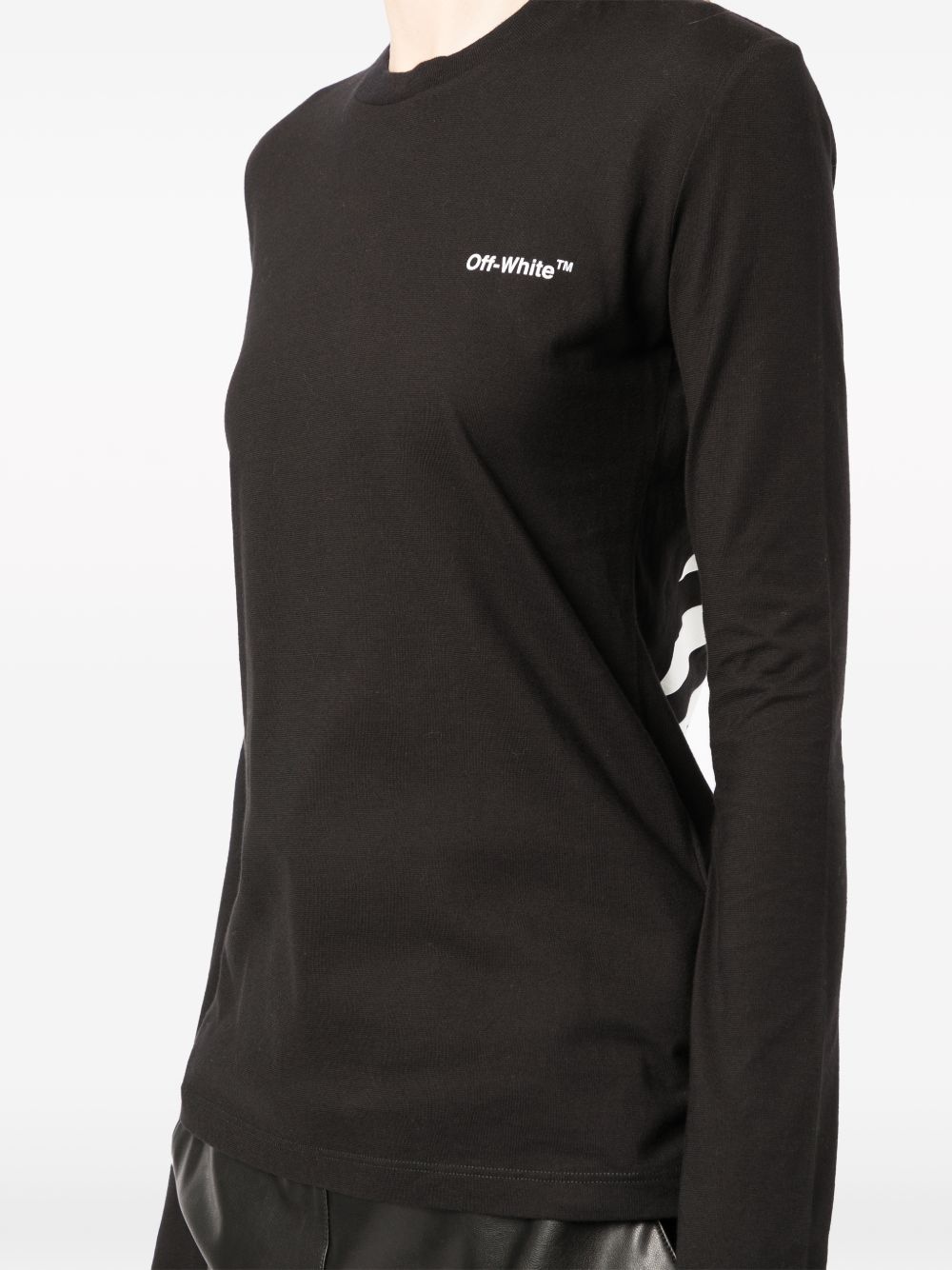 Diag-stripe long-sleeved T-shirt - 5