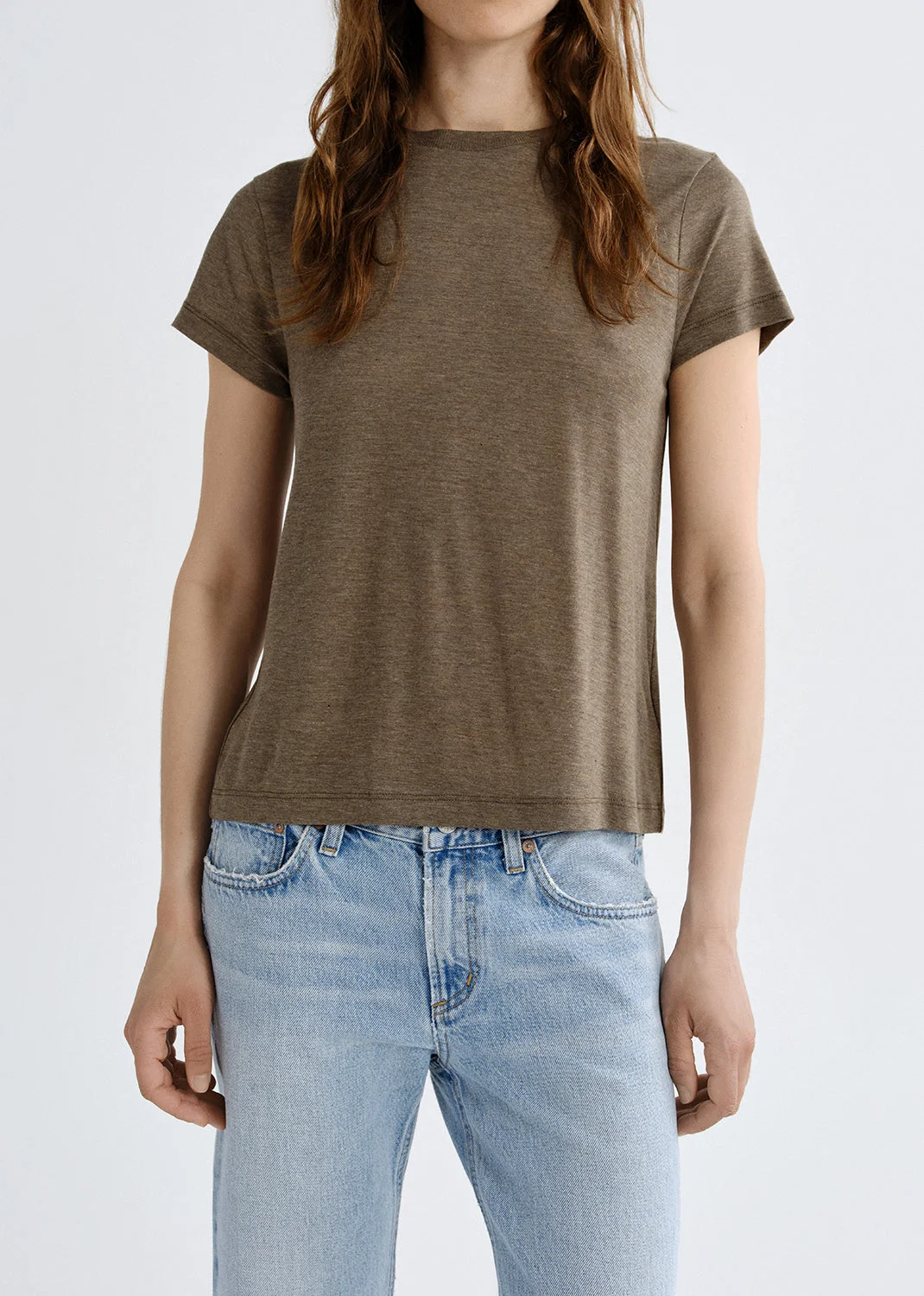 LONG LINE ADINE TEE (TENCEL JERSEY) IN LOAM - 1