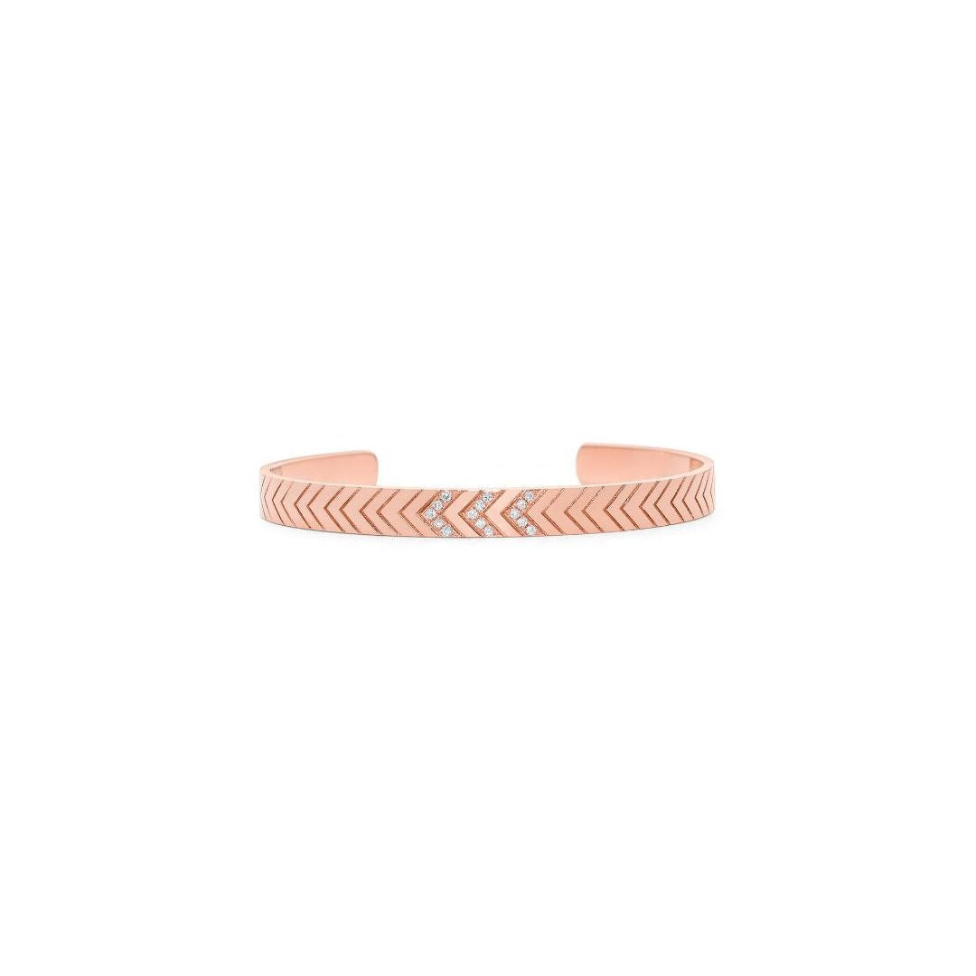 ROSE GOLD TRI-DIAMOND CHEVRON CUFF - 2