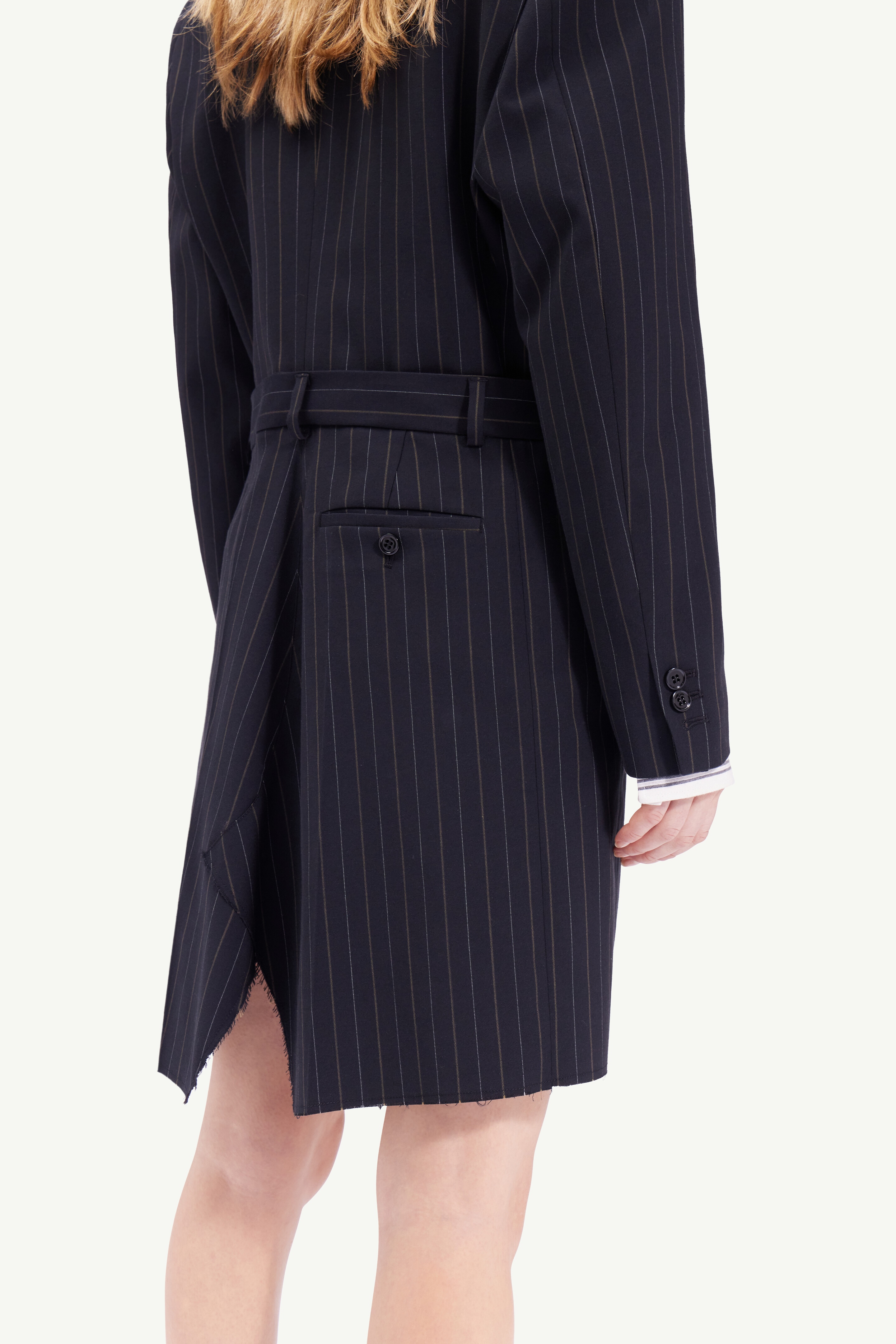 Pinstripe long-line blazer - 5