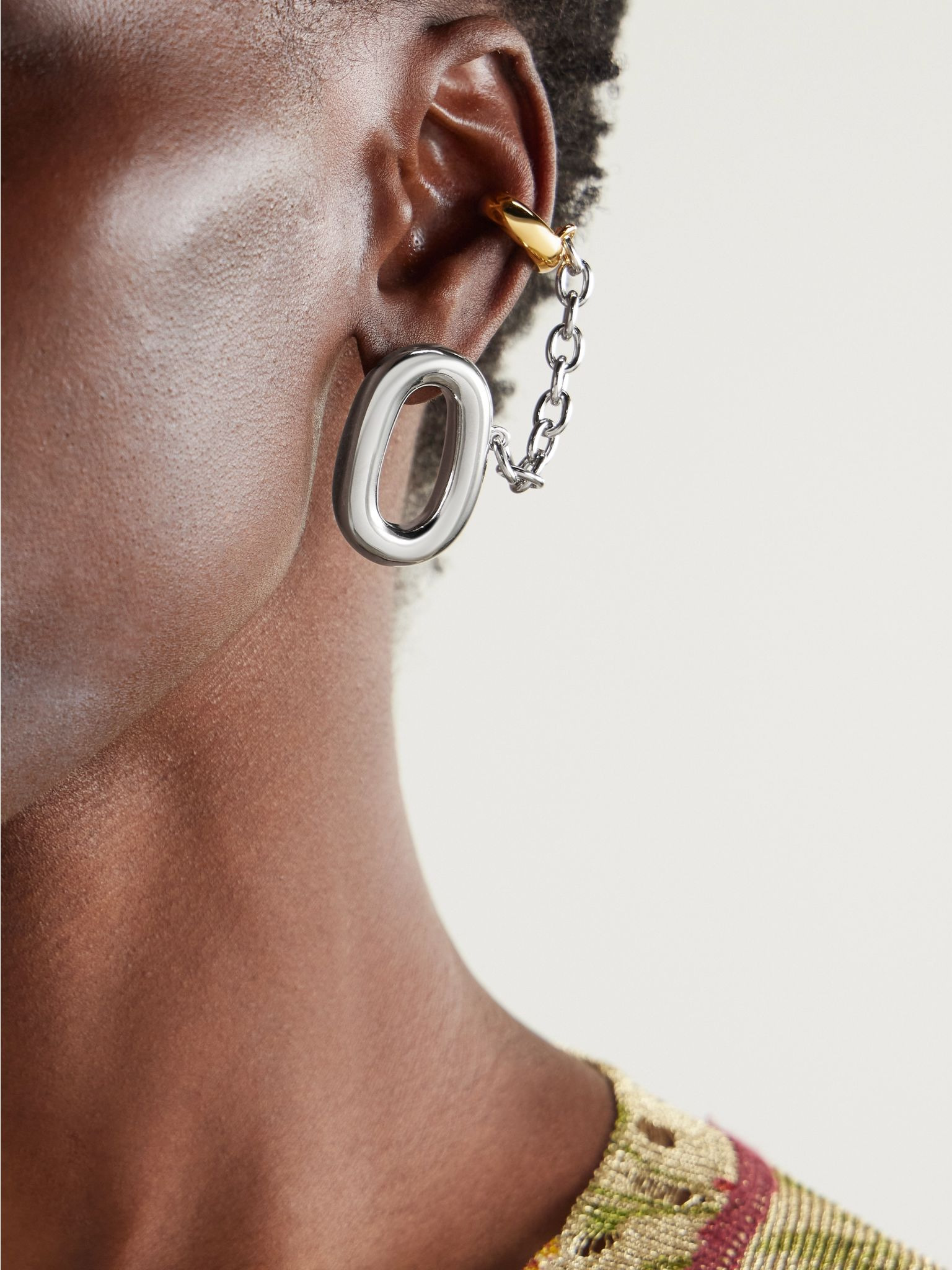 Silver and gold-tone earrings Silver - 4