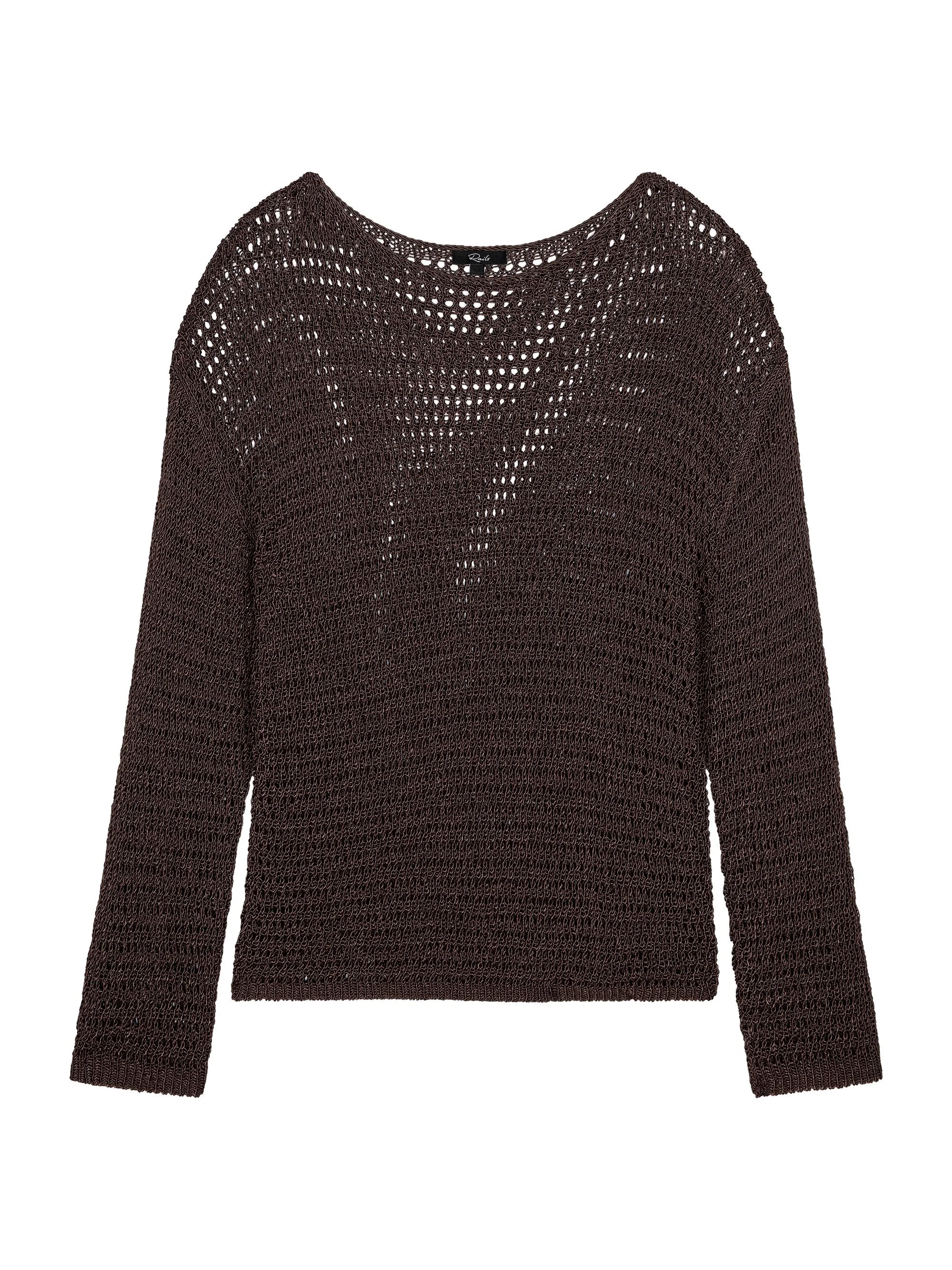 Women's Evangeline Mesh Sweater - Espresso - 1
