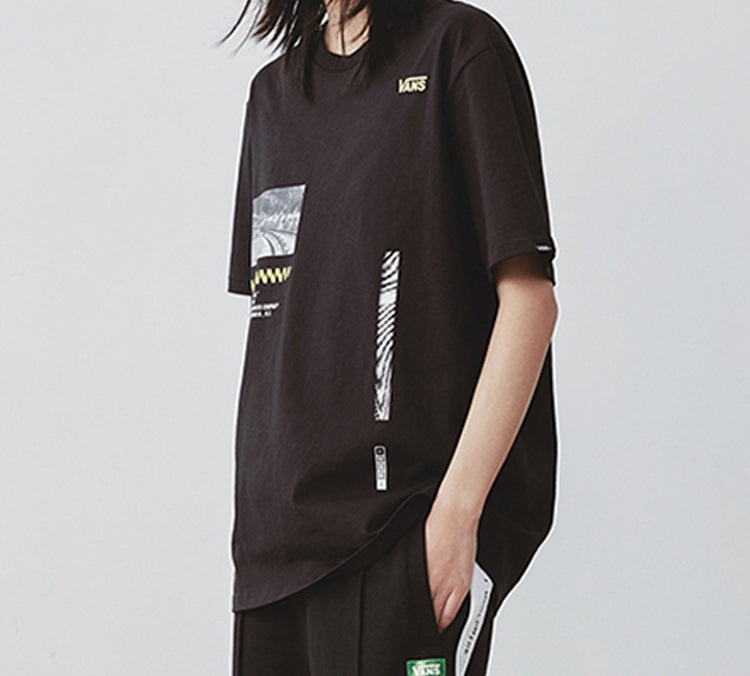 Vans Unisex Logo Printing Round-Neck Black VN0A4P58BLK - 5