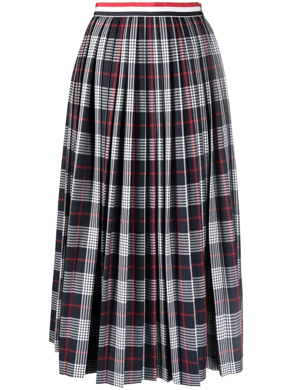 checked pleated skirt - 1
