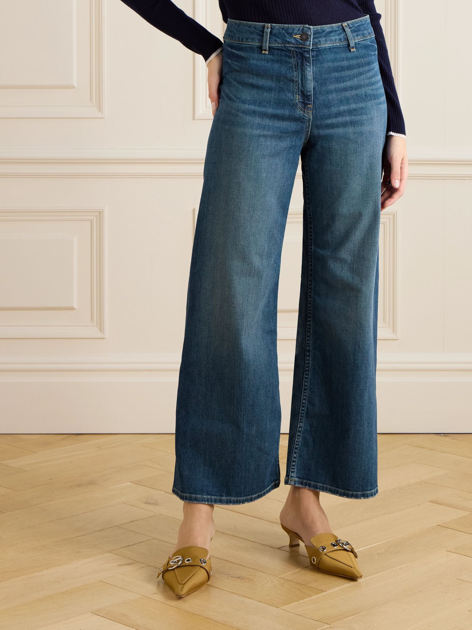 Megan high-rise wide-leg jeans Mid denim - 3