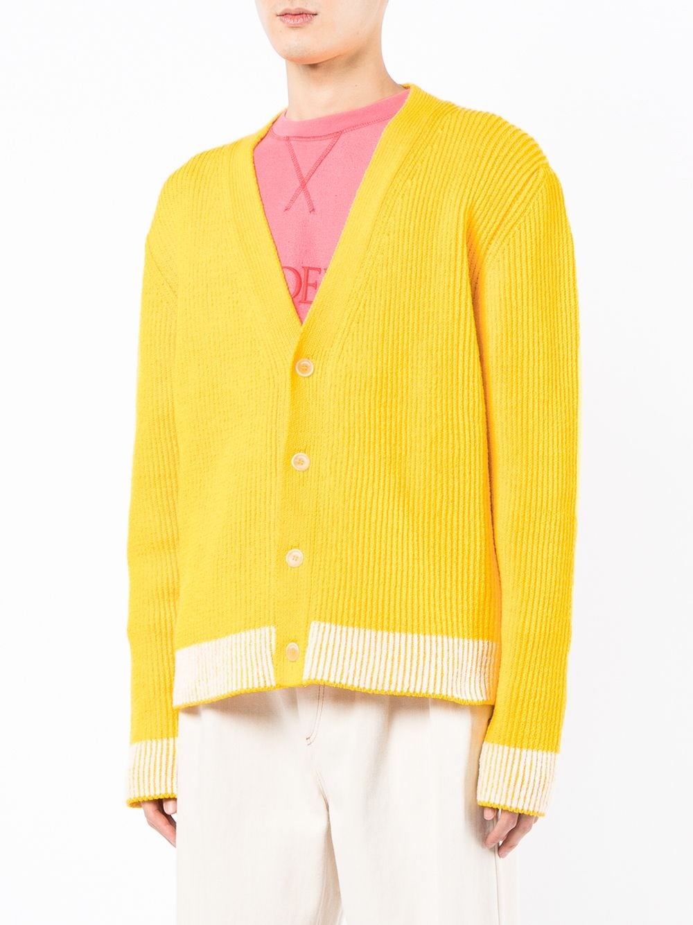 Le Cardigan Limone ribbed V-neck cardigan - 3