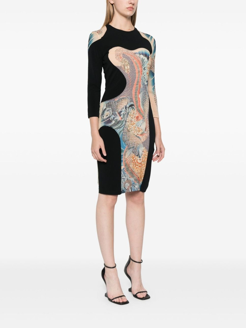 Japanese-style print mini dress 3