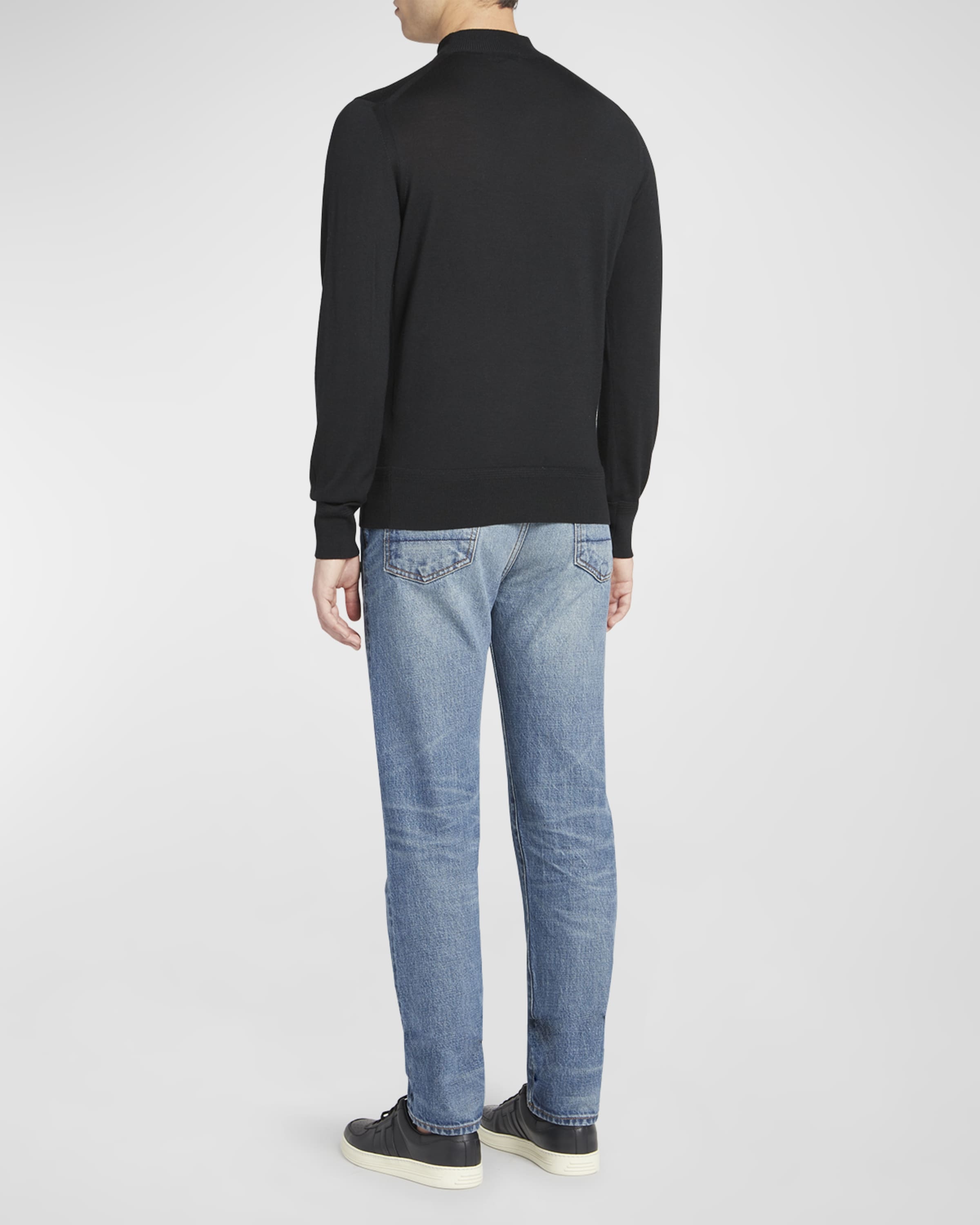 Men's Wool Mock Neck Sweater - 4