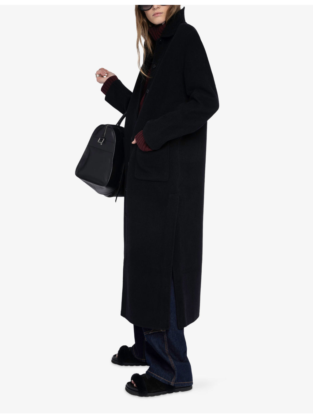 Micro Single-Breasted Wool-Blend Coat - 3