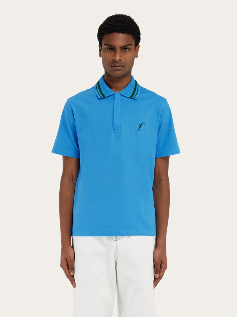FERRAGAMO Cotton polo shirt with embroidery outlook