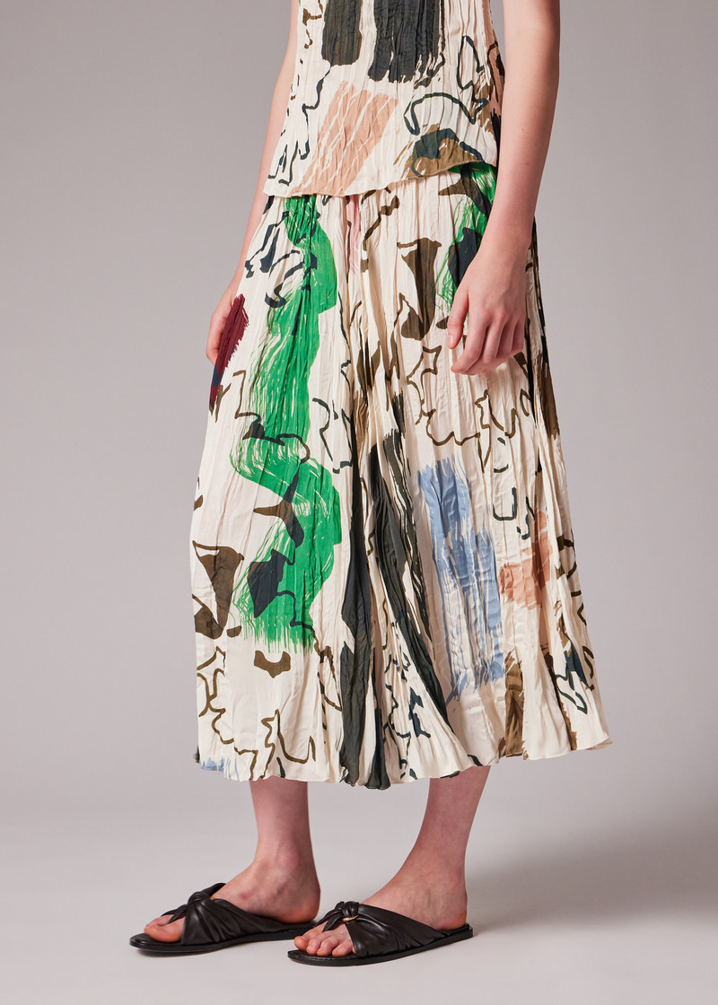 Women's 'Painters Print' Pleated Skirt 4