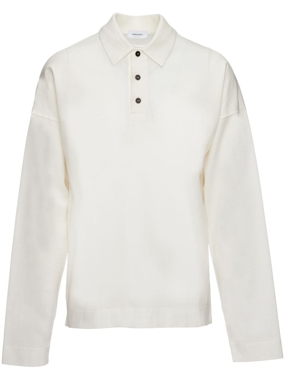 long-sleeve cotton polo shirt - 1