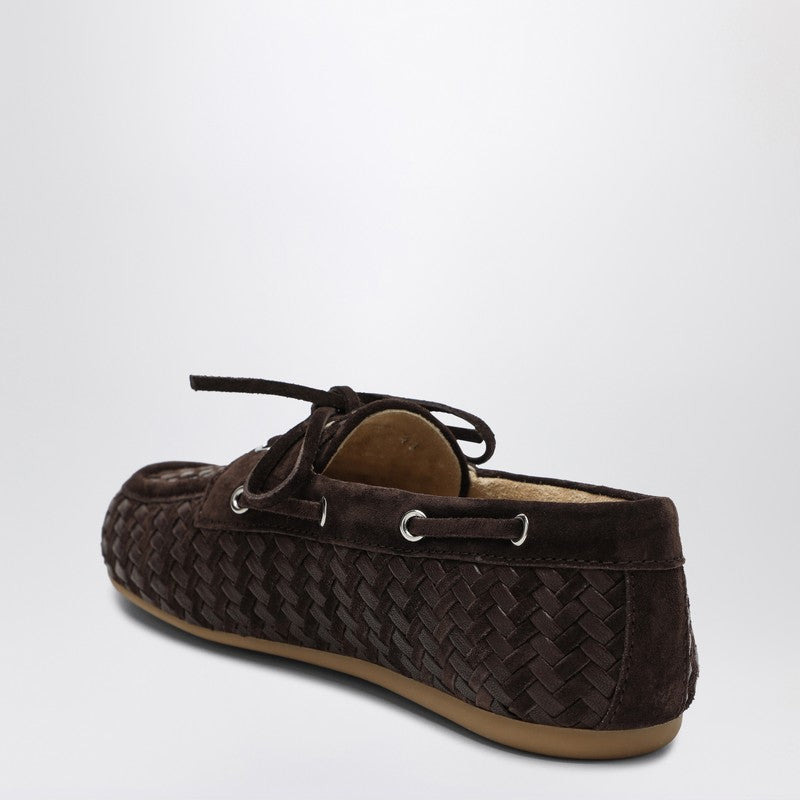Miu Miu Brown Leather And Suede Woven Moccasins Women - 2