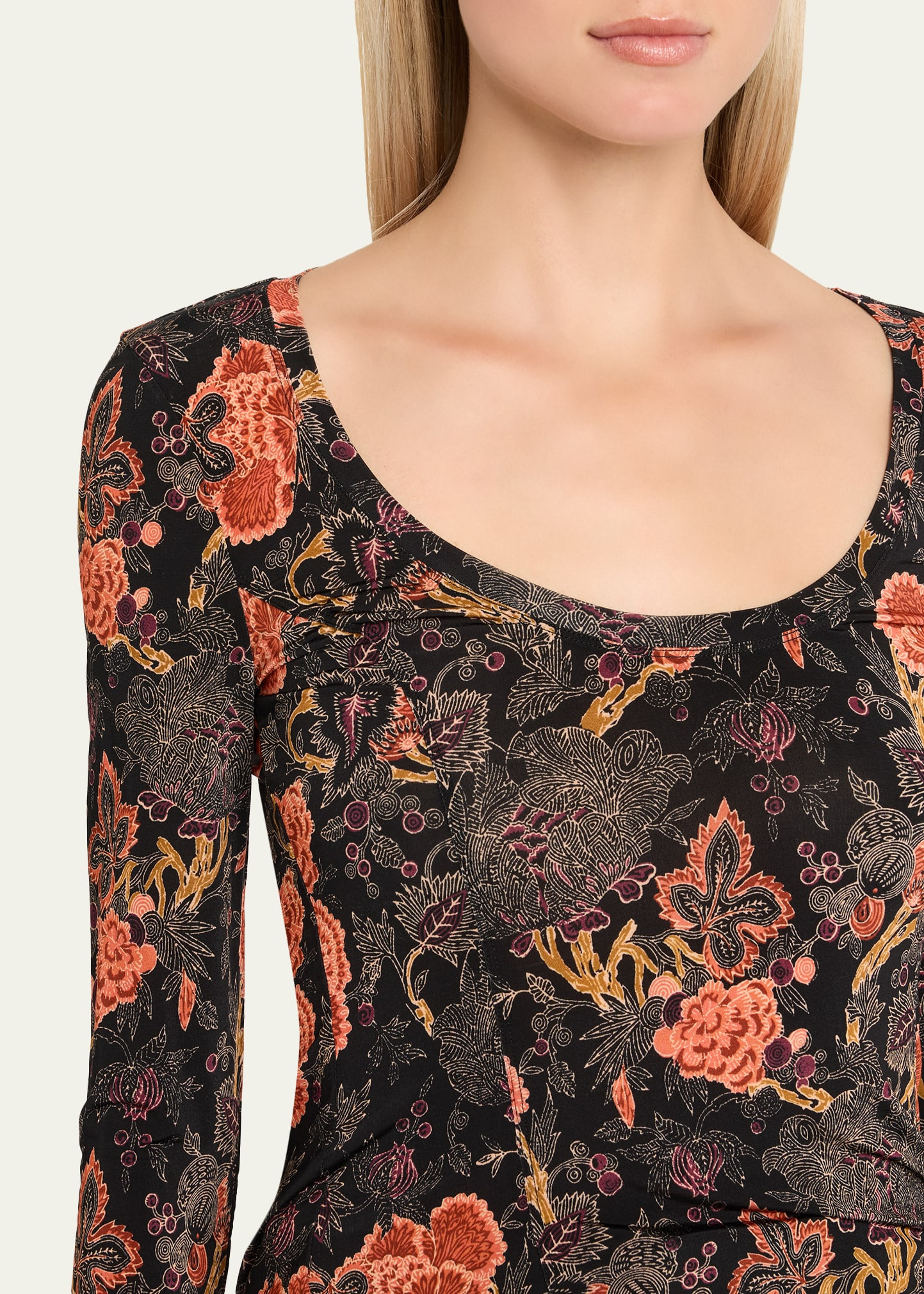 Aris Printed Long-Sleeve Jersey Top - 5