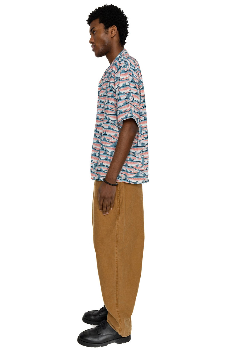 South2 West8 S/S Open Collar Shirt Trout - Blue outlook