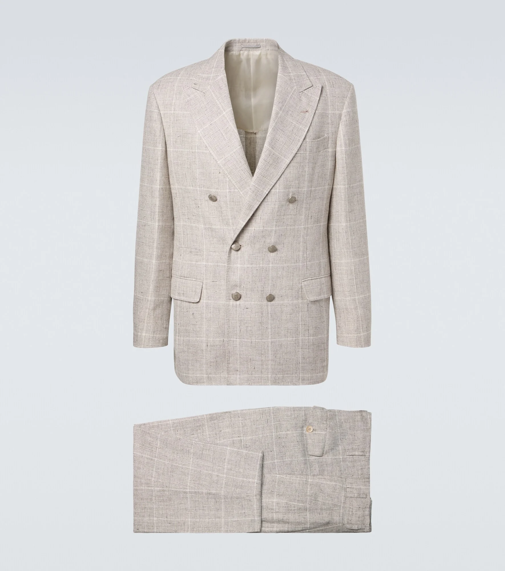 Prince of Wales linen-blend suit - 1