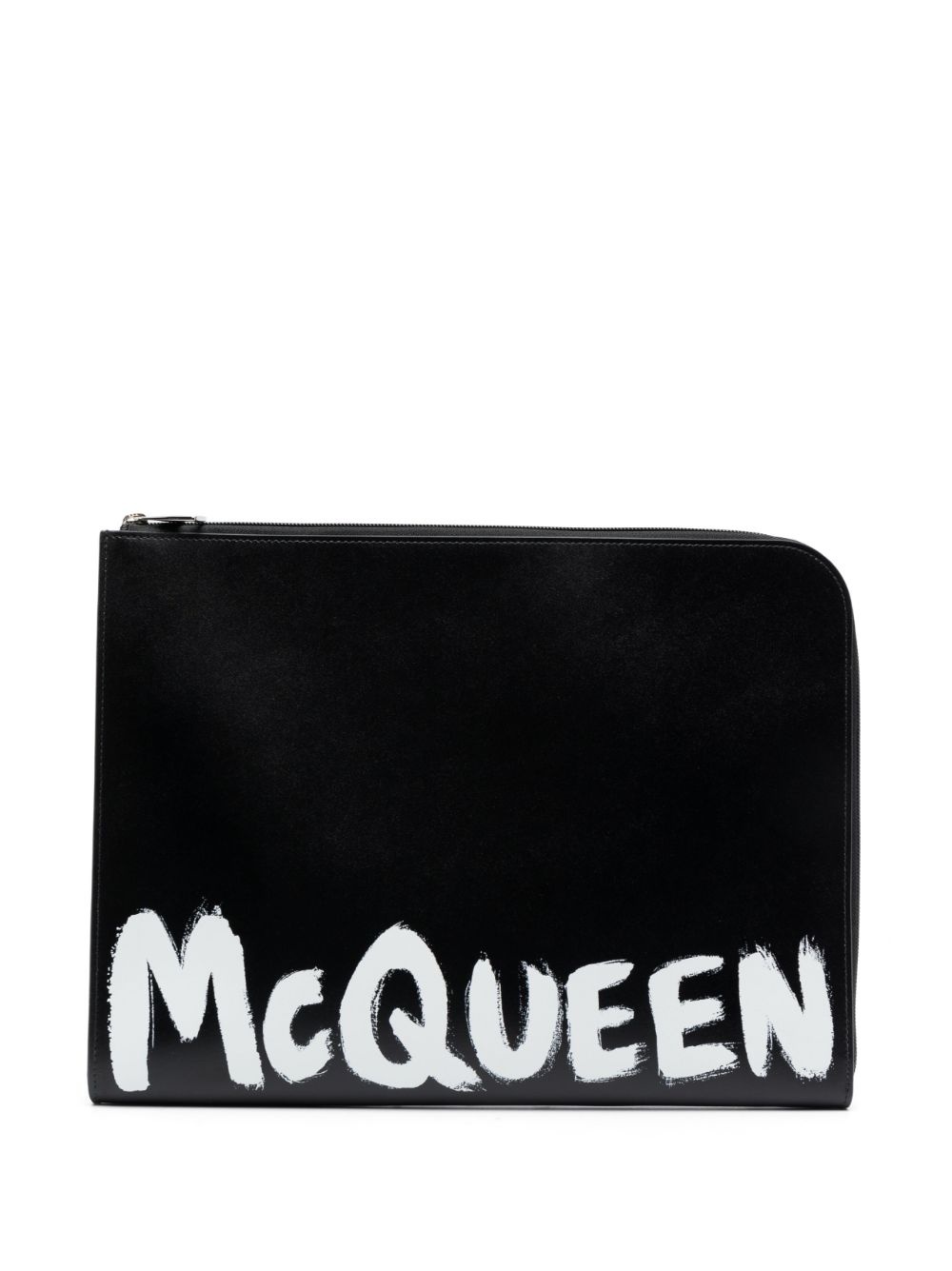 Graffiti logo-print clutch - 1