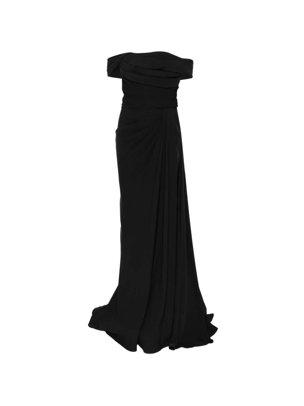 off-shoulder draped gown - 1