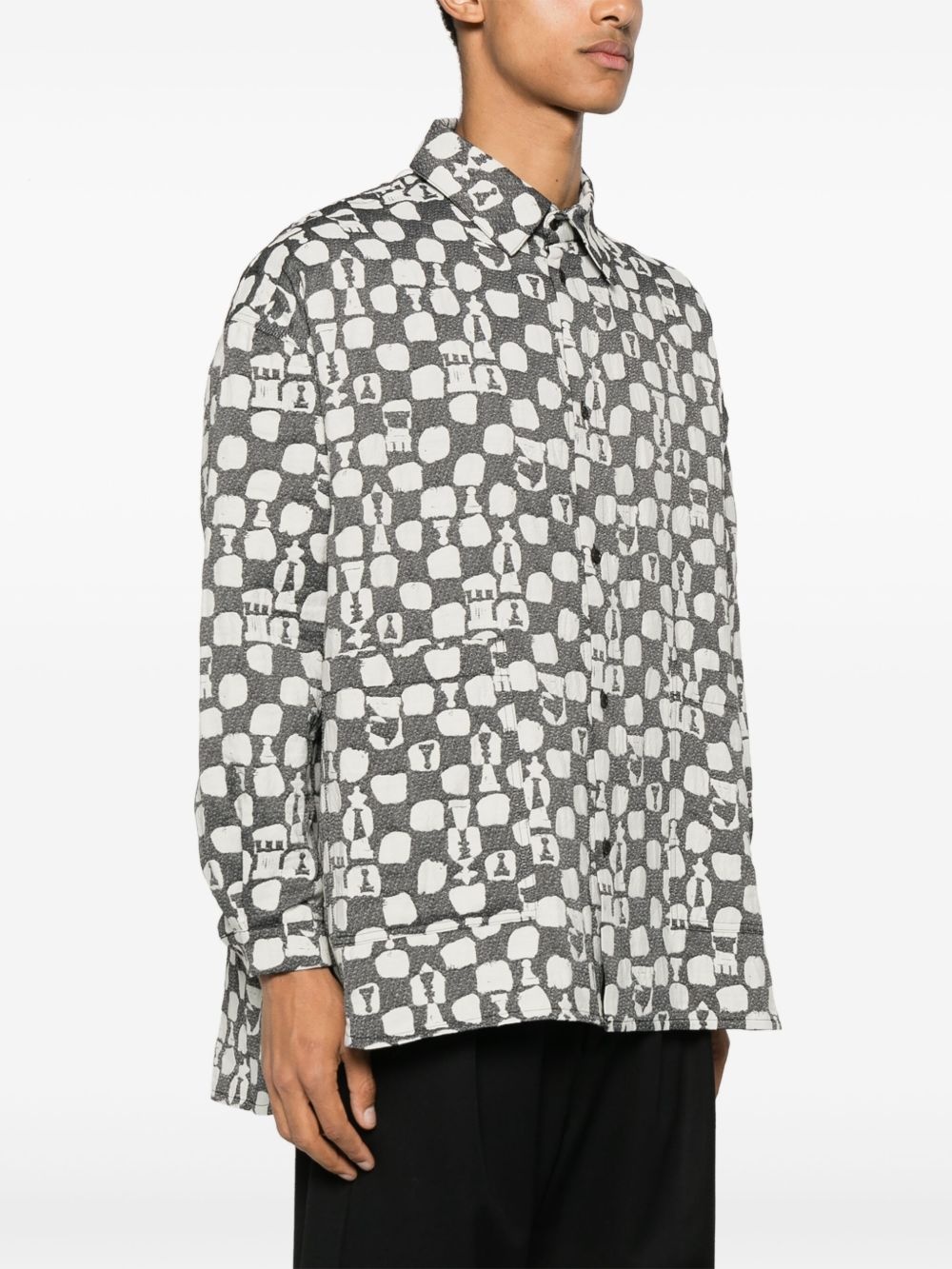 Big patterned-jacquard shirt - 3