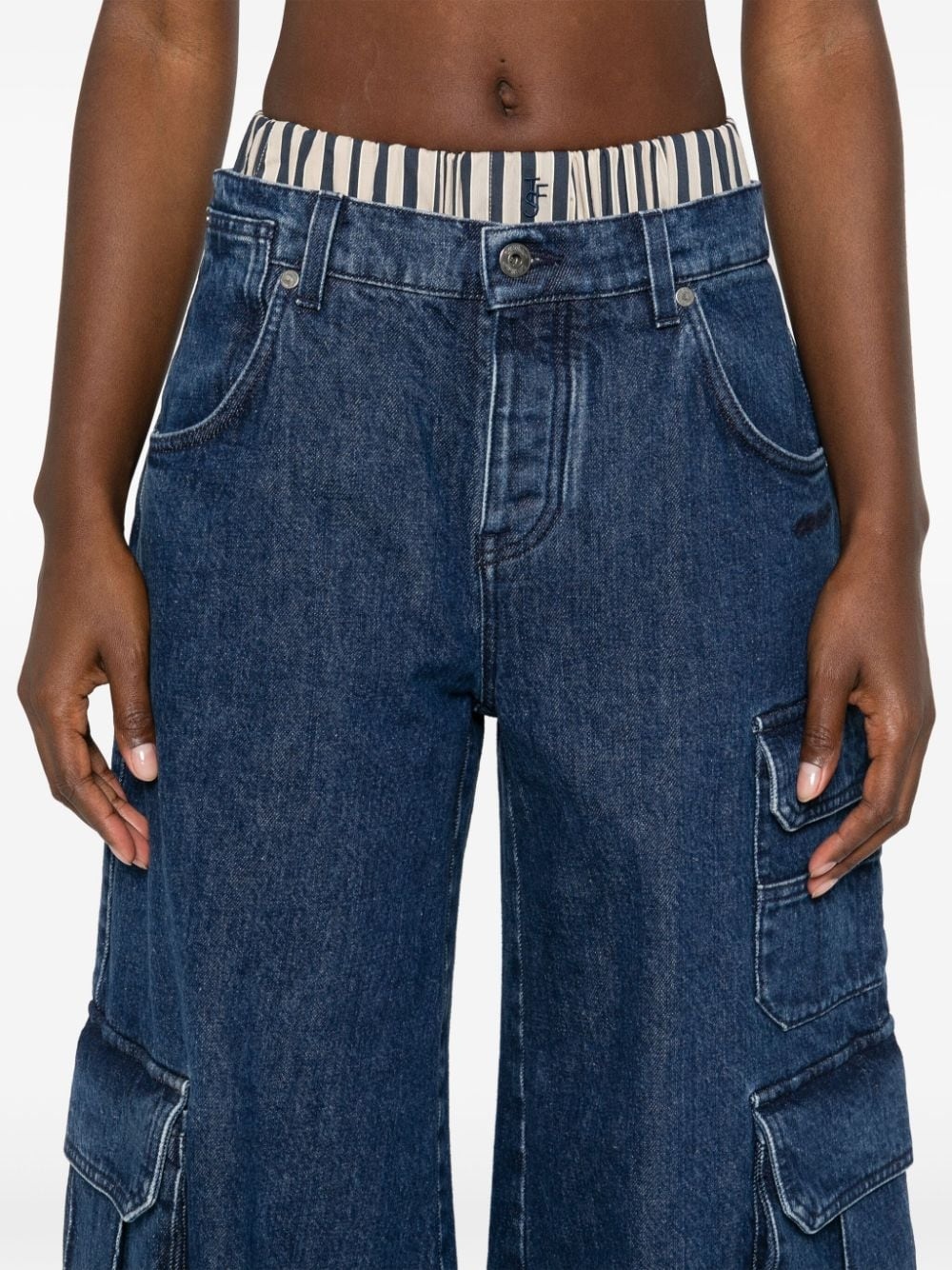 wide-leg cargo jeans - 5