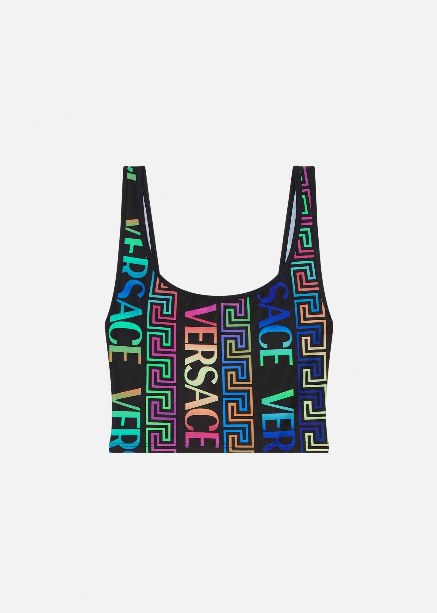 Greca Neon Print Bikini Top - 1