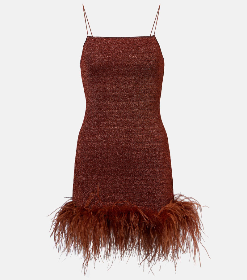 Lumière Plumage feather-trimmed minidress 1