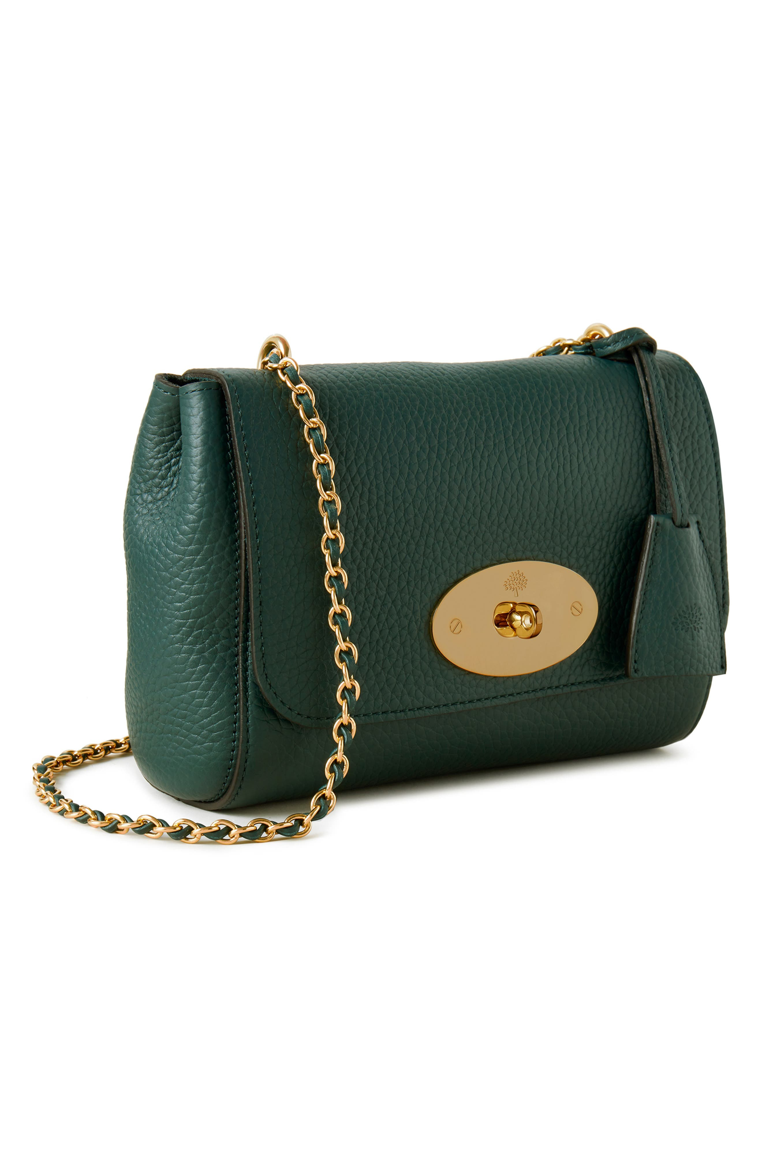 Lily Heavy Grain Leather Convertible Shoulder Bag in  Green - 5