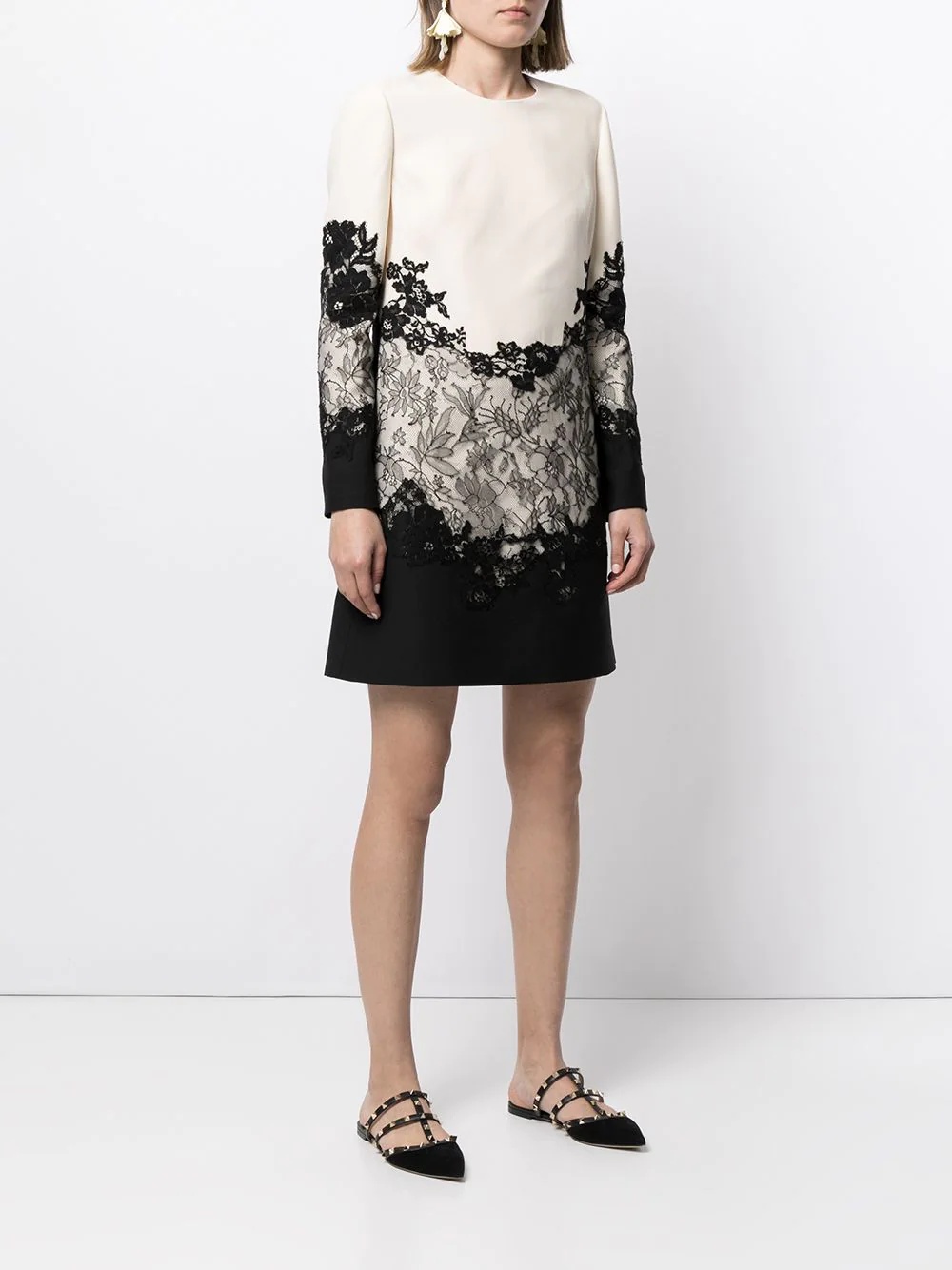 lace-embellished shift dress - 3
