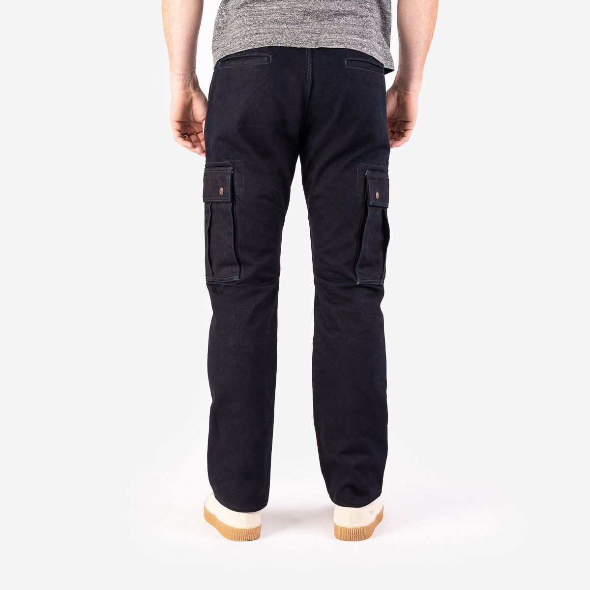 14oz Selvedge Denim Cargo Pants - Indigo/Black - 3