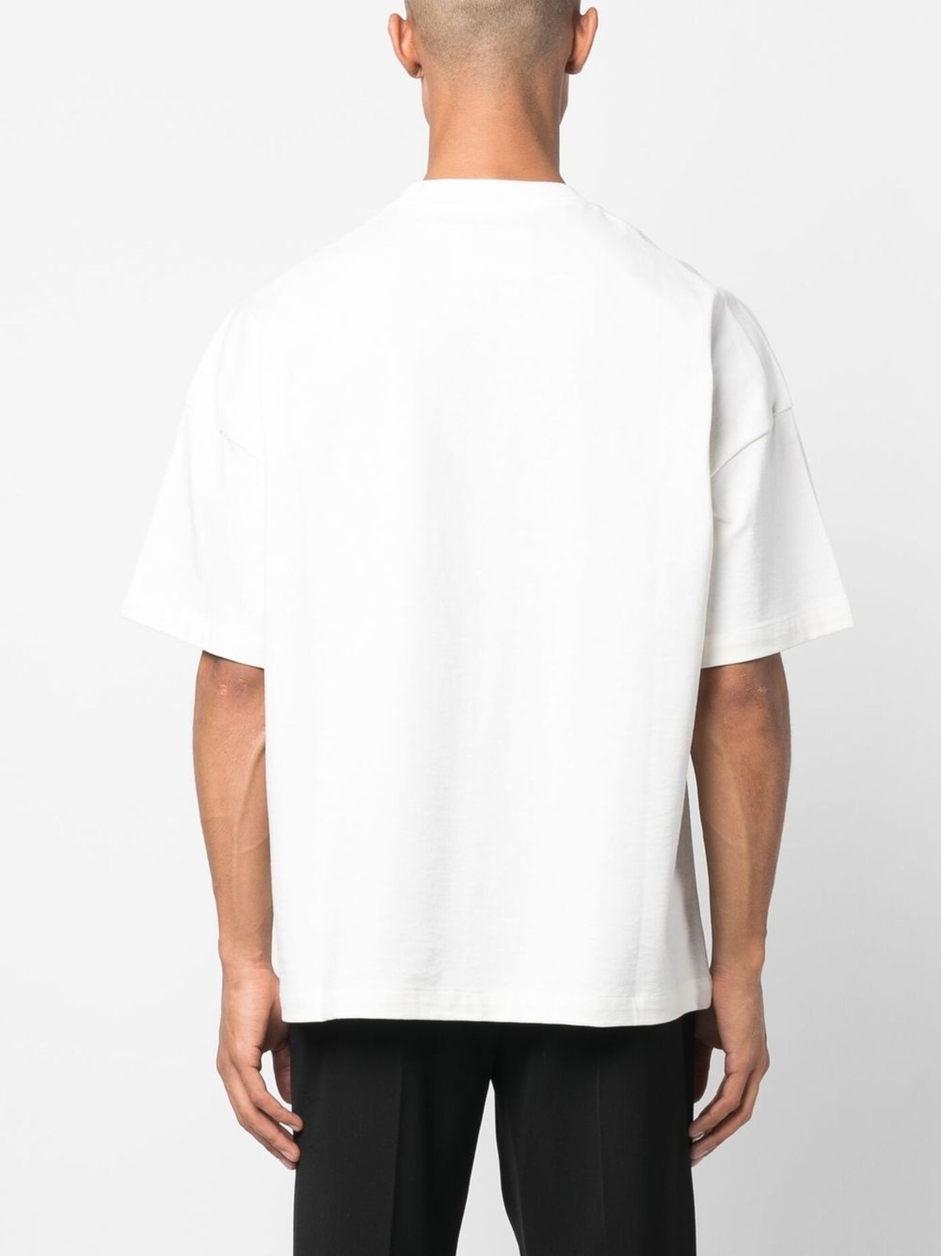 White Logo Cotton T-shirt - 4
