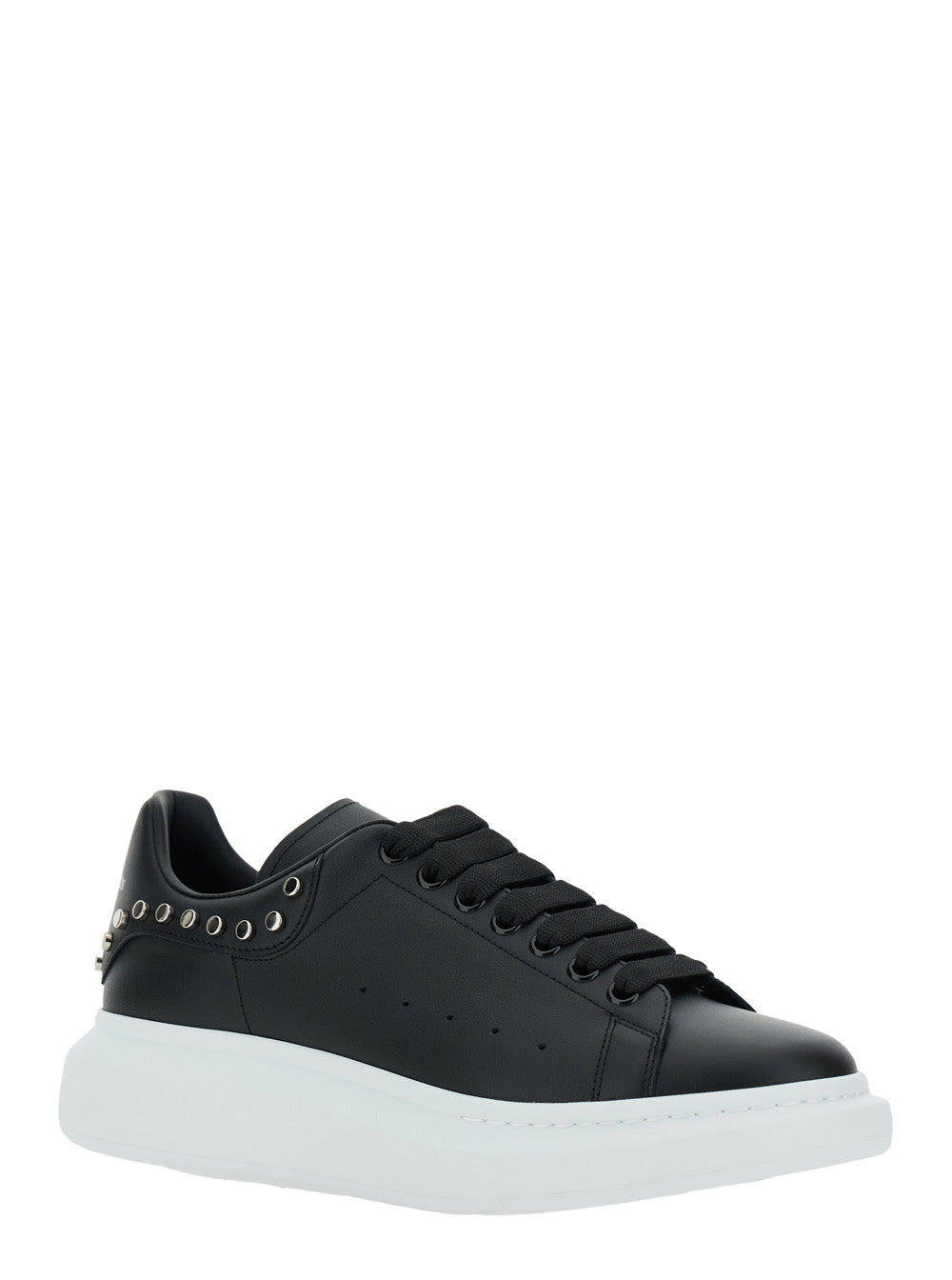 Alexander Mcqueen Men Black Low Top Sneakers With Stud Embellishments In Leather Man - 2