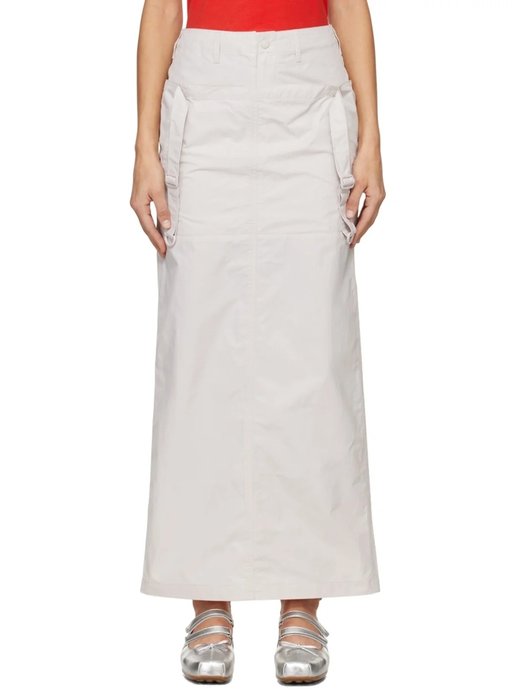 Gray Layered Maxi Skirt - 1