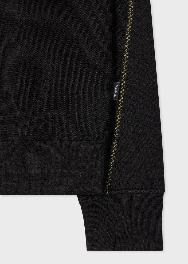 Black Textured Sweatshirt with Contrast Embroidery 3