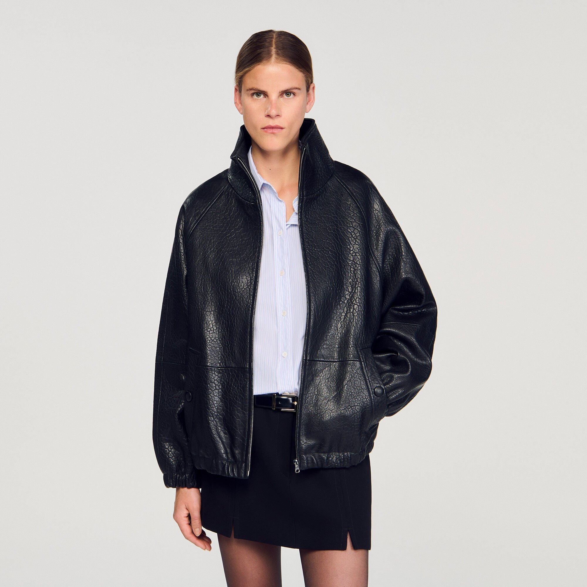 OVERSIZED LEATHER JACKET - 4