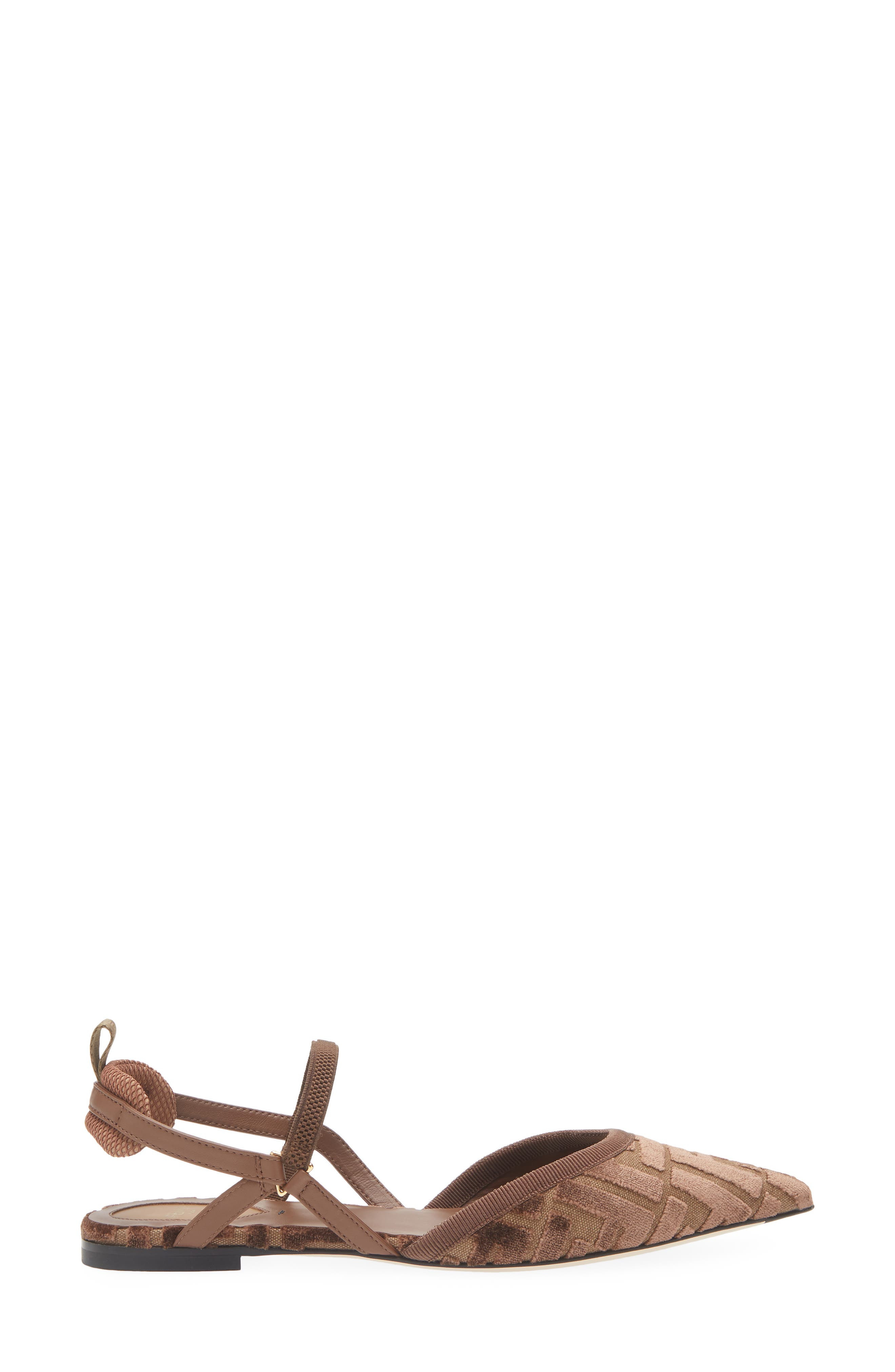 Fendi Colibrì Lite Pointed Toe Slingback Flat in Brown at Nordstrom - 3
