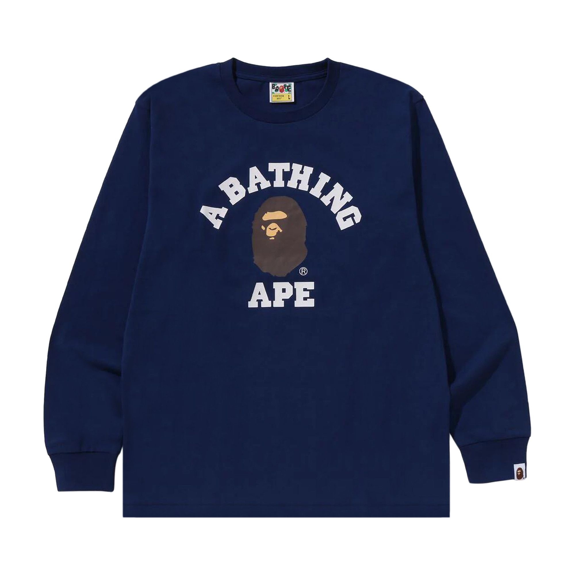 BAPE College Long-Sleeve Tee 'Navy' - 1