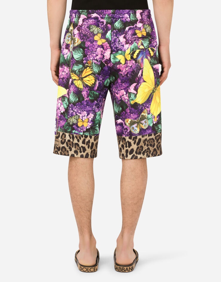 Jersey jogging shorts with butterfly print - 8