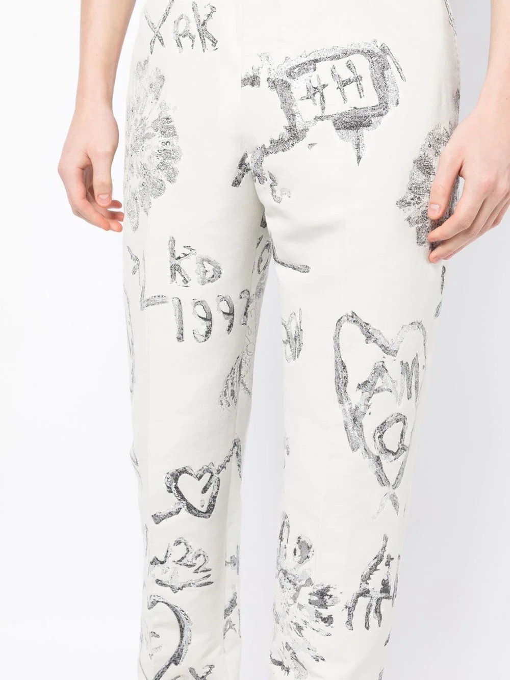 tailored patterned-jacquard trousers - 5