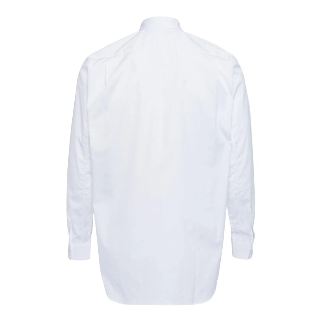 Cotton Plain Poplin Pattern Long Sleeve Shirt - 1