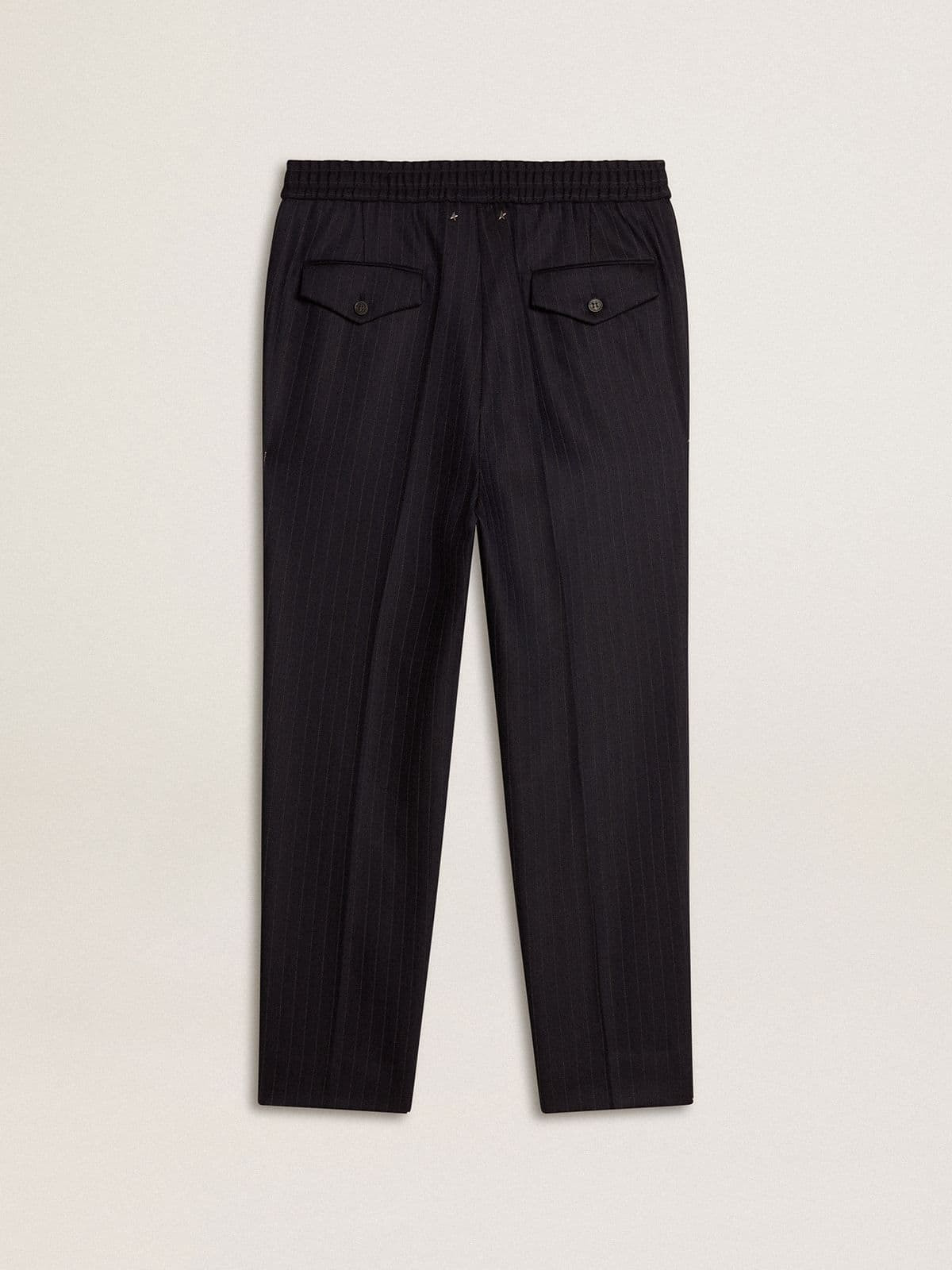 Men's wool pants with vertical thin stripes - 5