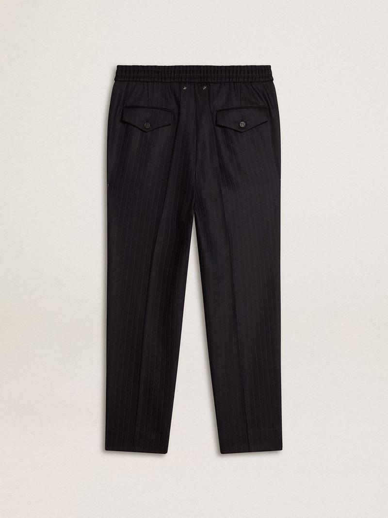 Men's wool pants with vertical thin stripes 5