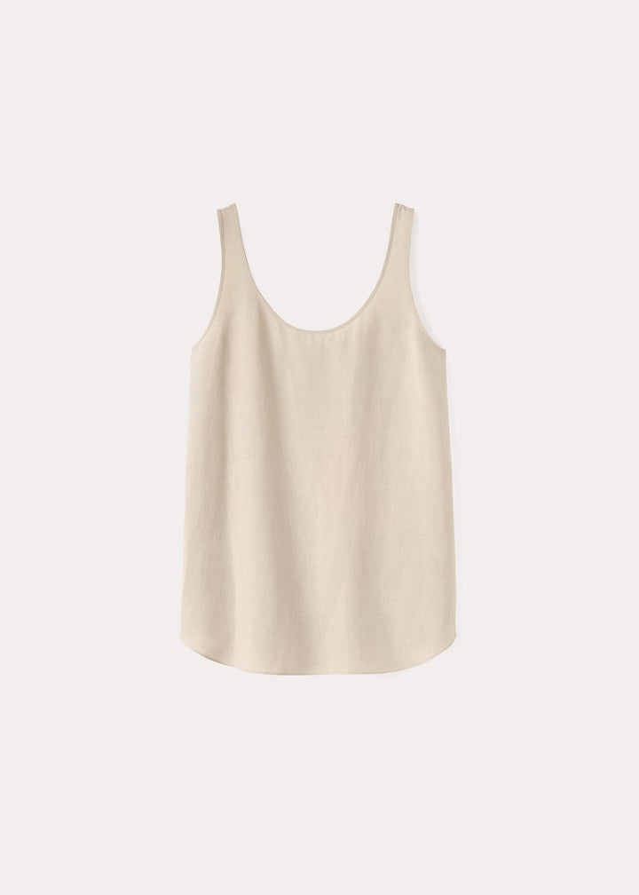 Lyocell linen tank overcast beige - 1