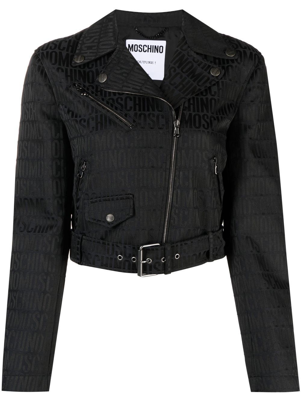 cropped zip-fastening jacket - 1