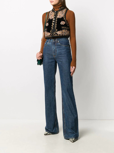 Etro embroidered crop waistcoat outlook