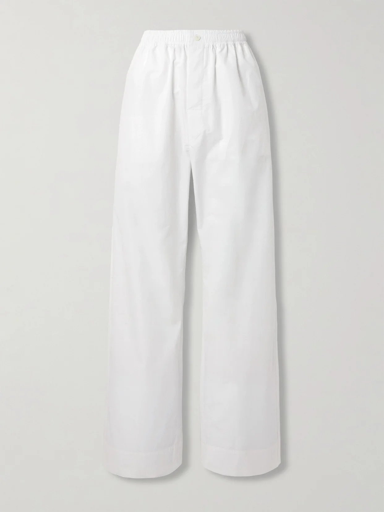 Cotton-poplin Wide-leg Pants - 1