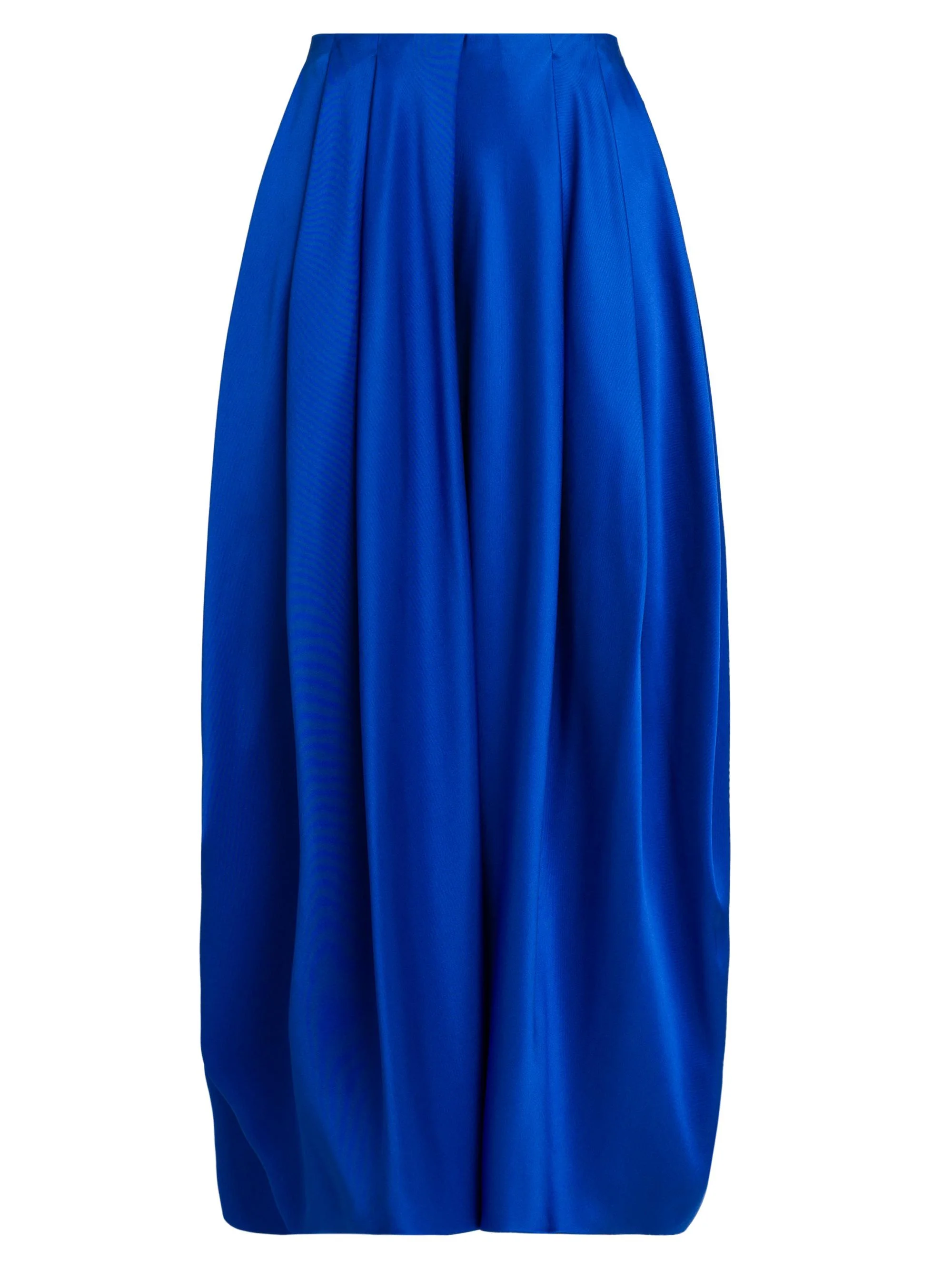 Women's Pleated Silk Satin Skirt - Humming Bird - 1